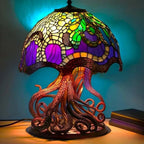 Table Lamp Handcrafted Mosaic Glass Warm Glow
