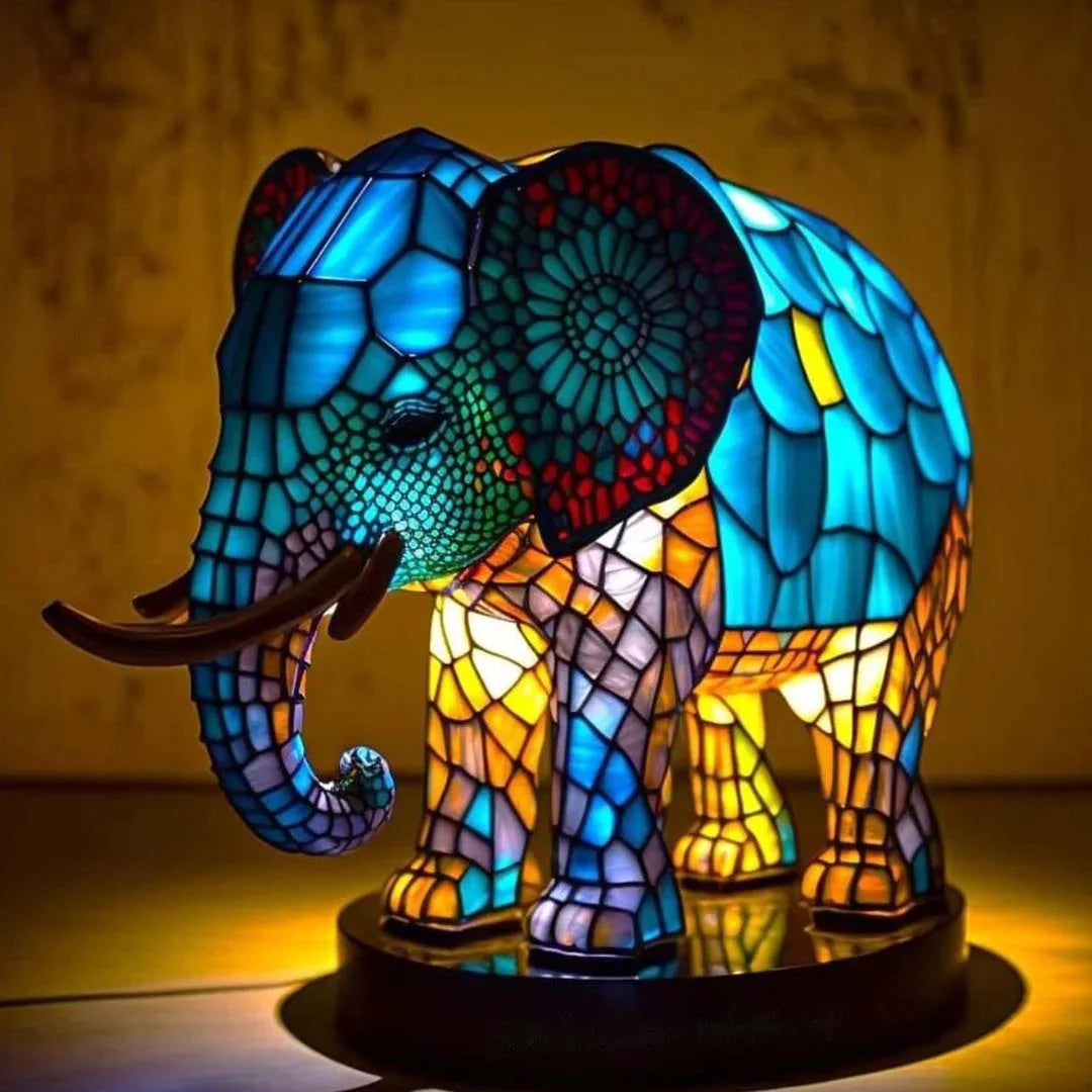 Table Lamp Handcrafted Mosaic Glass Warm Glow
