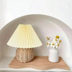 Table Lamp Handcrafted Rattan Warm Dimmable LED USB Powered
