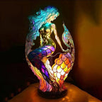 Table Lamp Handcrafted Stained Glass Mosaic Warm Glow