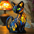 Table Lamp Handmade Ceramic Cat Silhouette Warm Glow