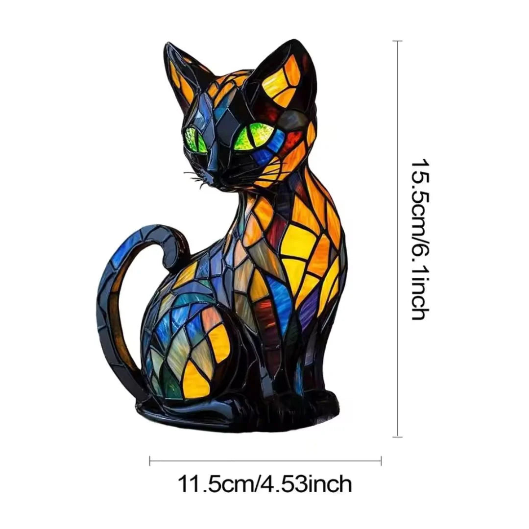 Table Lamp Handmade Ceramic Cat Silhouette Warm Glow