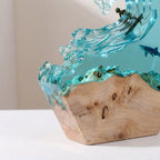 Table Lamp Handmade Resin Ocean Wave Dimmable LED