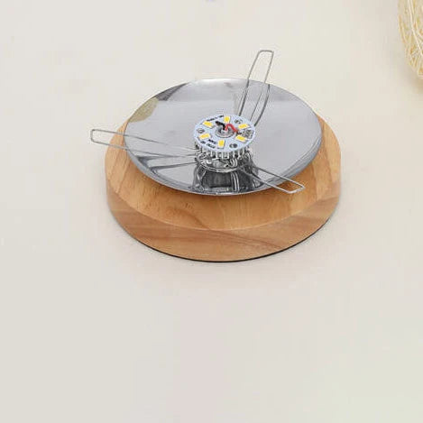 Table Lamp Handwoven Rattan Shade Solid Wood Base Integrated LED