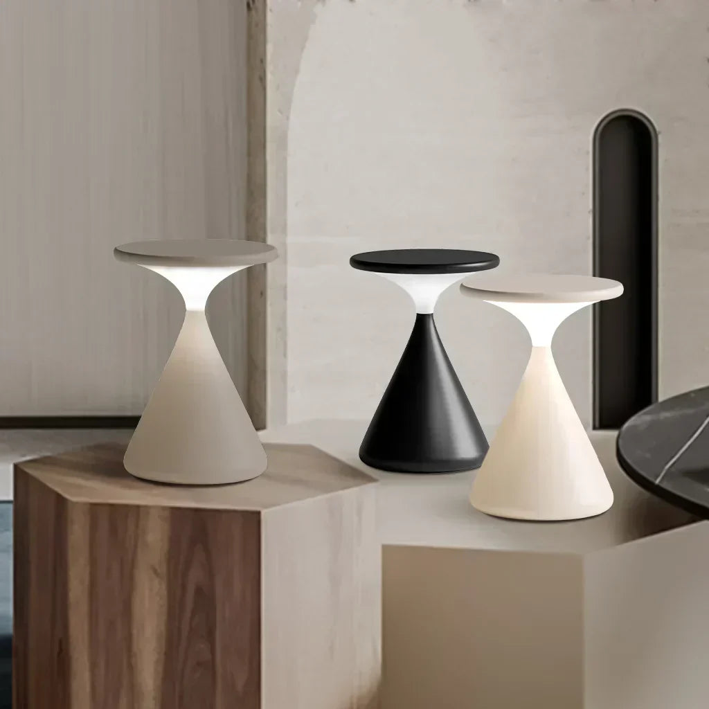 Table Lamp Hourglass Dimmable LED & Rechargeable Battery
