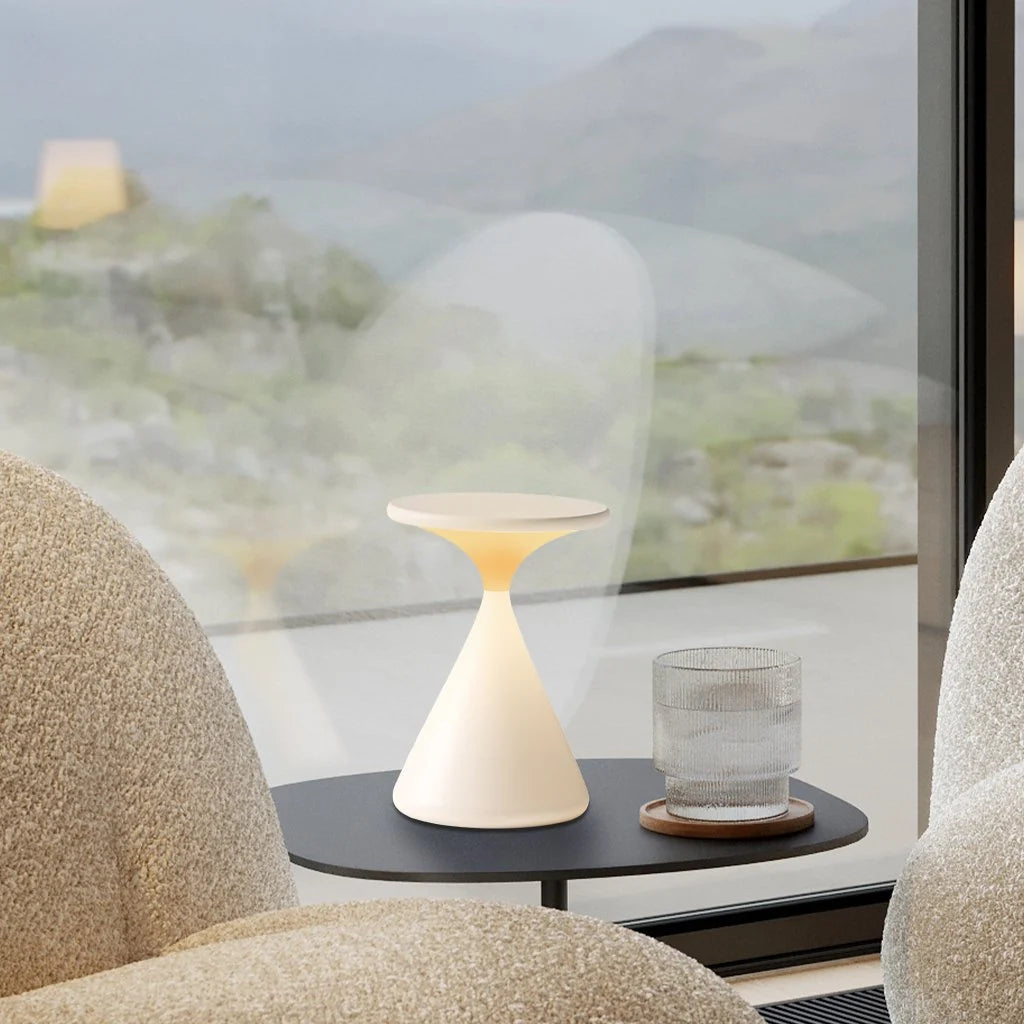 Table Lamp Hourglass Dimmable LED & Rechargeable Battery