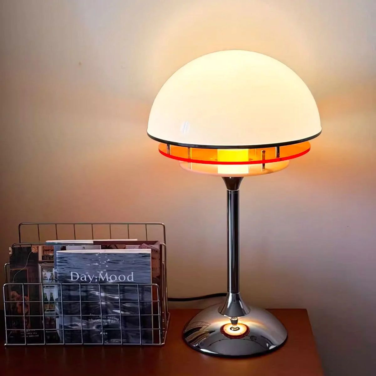 Table Lamp Integrated LED 3000K Glass Dome & Acrylic Discs