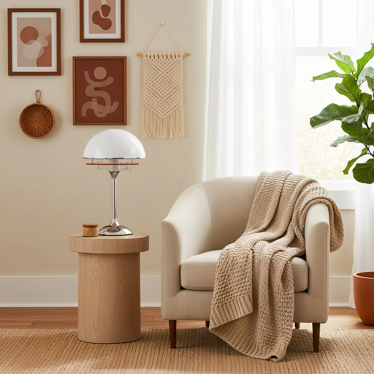 Table Lamp Integrated LED 3000K Glass Dome & Acrylic Discs