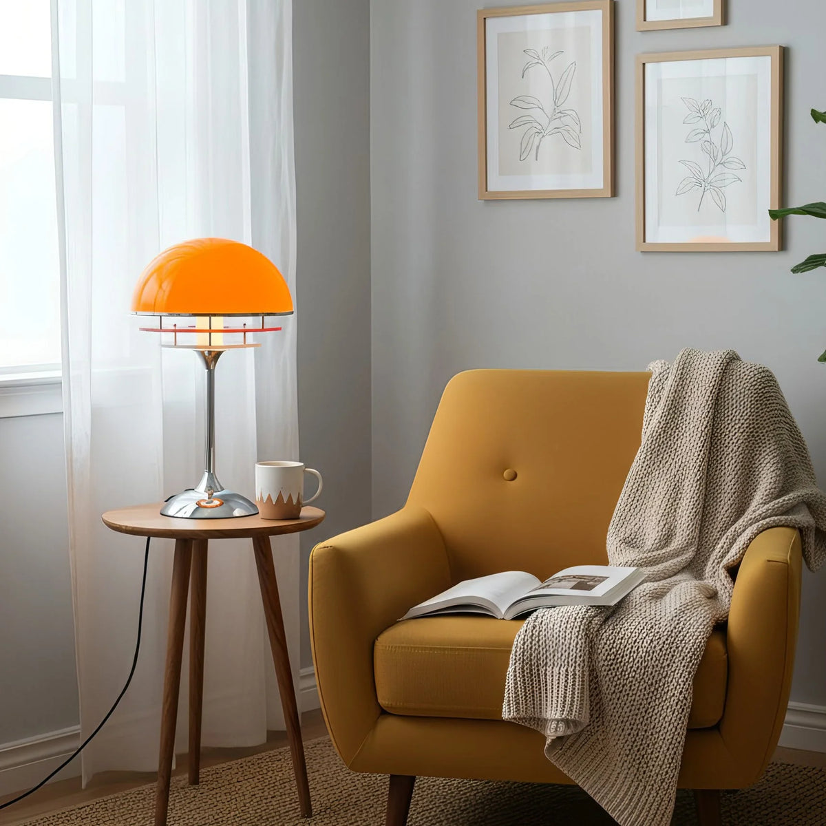 Table Lamp Integrated LED 3000K Glass Dome & Acrylic Discs