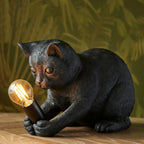 Table Lamp Kitten-Shaped Resin Inline Switch