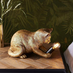 Table Lamp Kitten-Shaped Resin Inline Switch