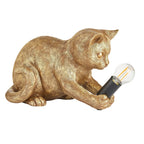 Table Lamp Kitten-Shaped Resin Inline Switch