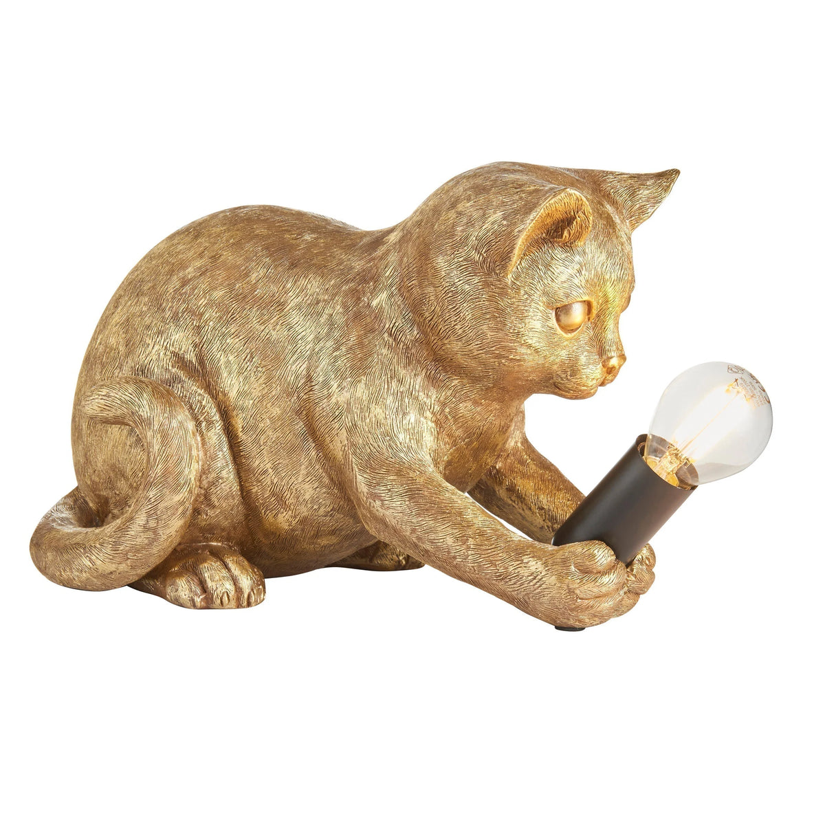 Table Lamp Kitten-Shaped Resin Inline Switch