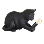 Table Lamp Kitten-Shaped Resin Inline Switch