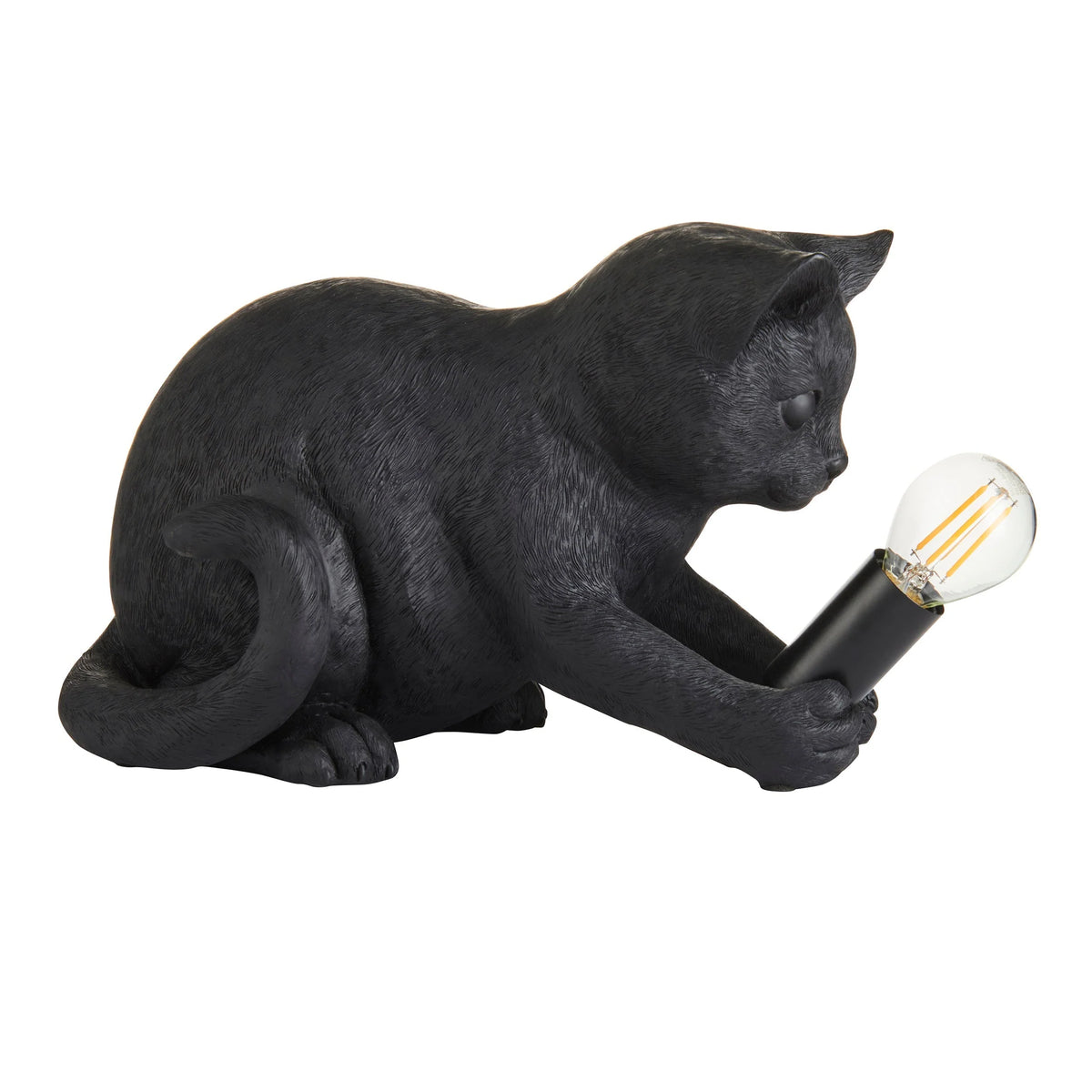 Table Lamp Kitten-Shaped Resin Inline Switch