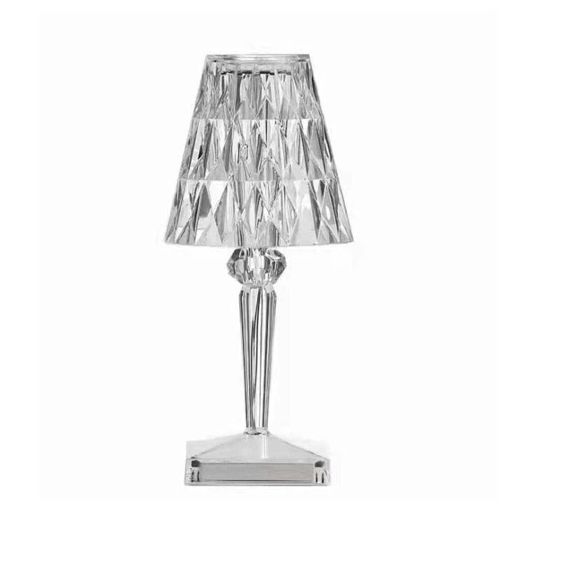 Table Lamp LED Diamond Pattern Acrylic Touch & USB