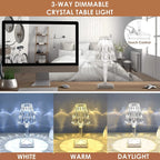 Table Lamp LED Diamond Pattern Acrylic Touch & USB