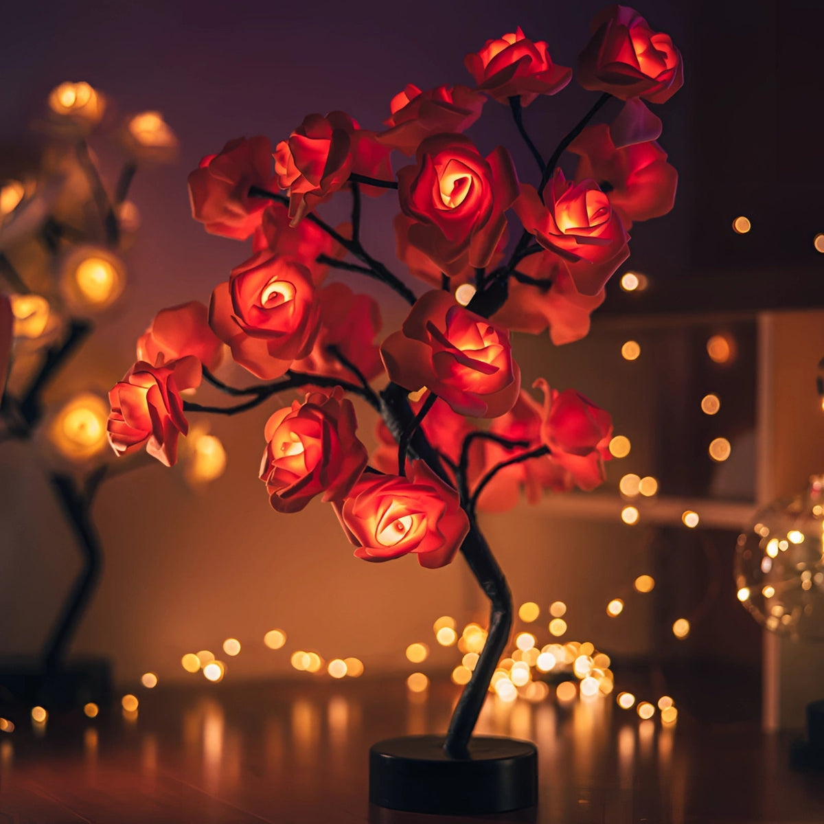 Table Lamp LED Rose Acrylic Shade Warm Glow