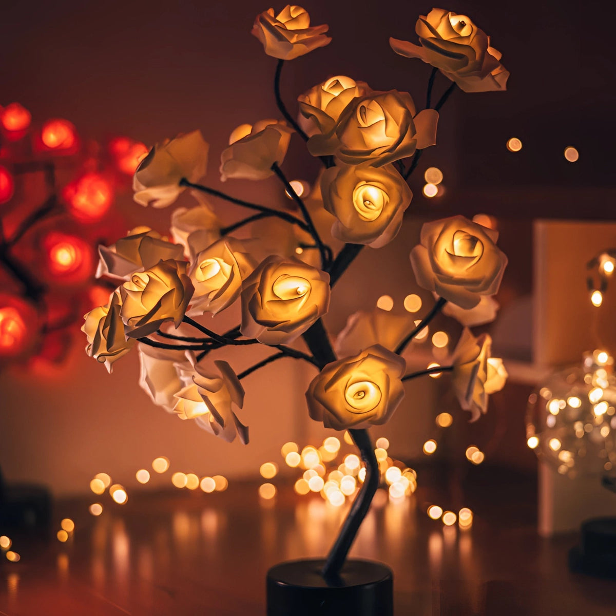 Table Lamp LED Rose Acrylic Shade Warm Glow