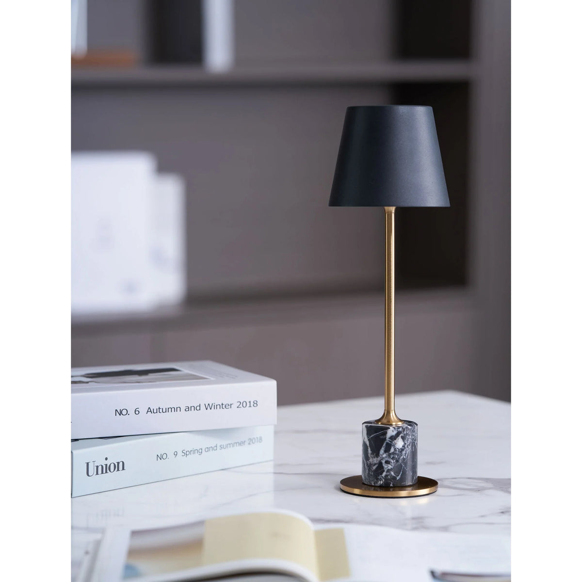 Table Lamp Marble Base USB Rechargeable Touch Control