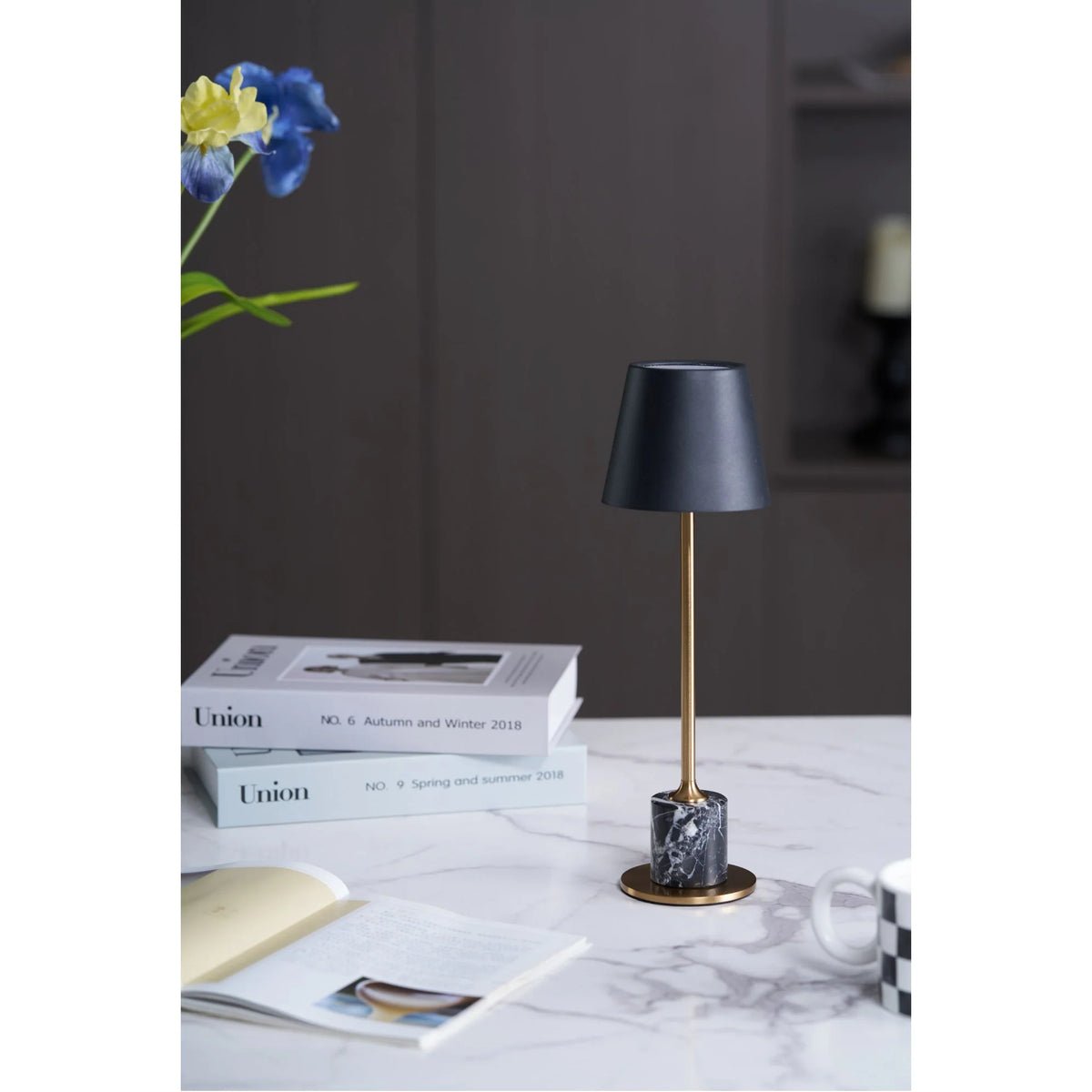 Table Lamp Marble Base USB Rechargeable Touch Control