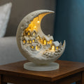 Table Lamp Moon-Shaped Winter Village Acrylic LED