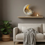 Table Lamp Moon-Shaped Winter Village Acrylic LED