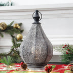 Table Lamp Moroccan Pattern Metal & Glass