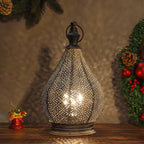 Table Lamp Moroccan Pattern Metal & Glass