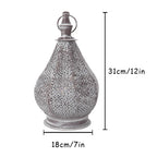 Table Lamp Moroccan Pattern Metal & Glass