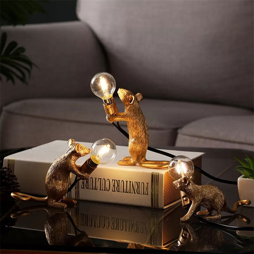 Table Lamp Mouse-Shaped Resin Ambient Lighting