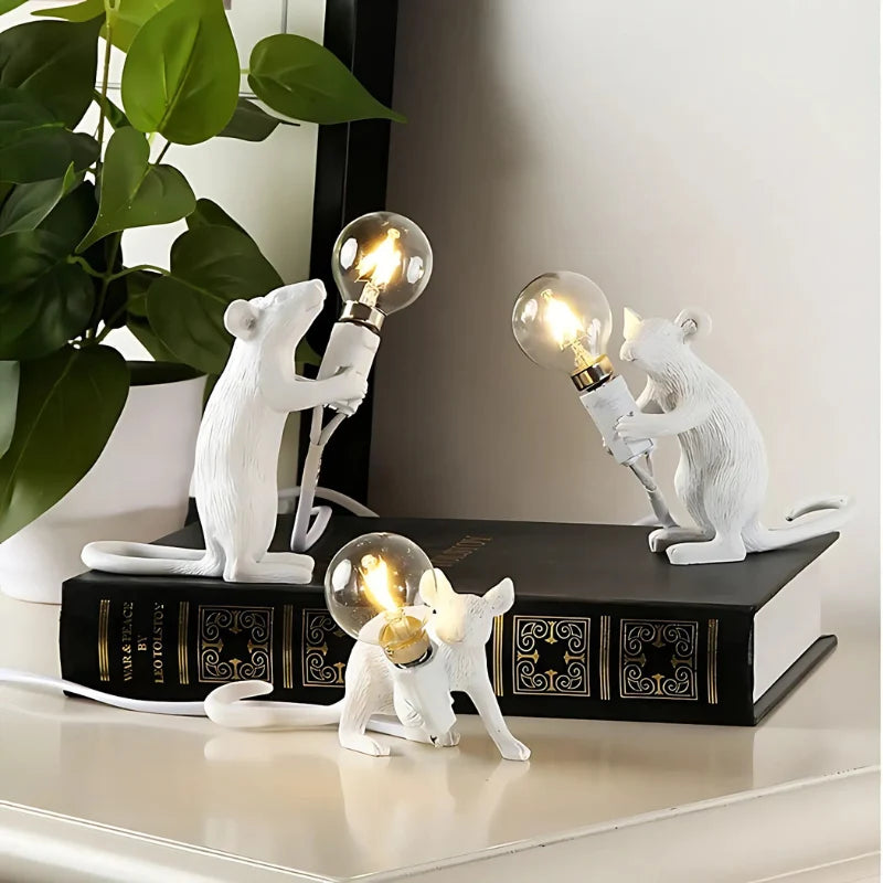 Table Lamp Mouse-Shaped Resin LED