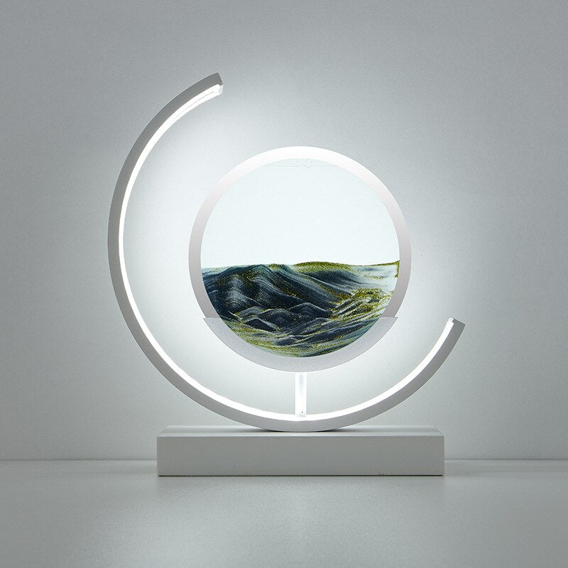 Table Lamp Moving Sand Landscape & Warm LED