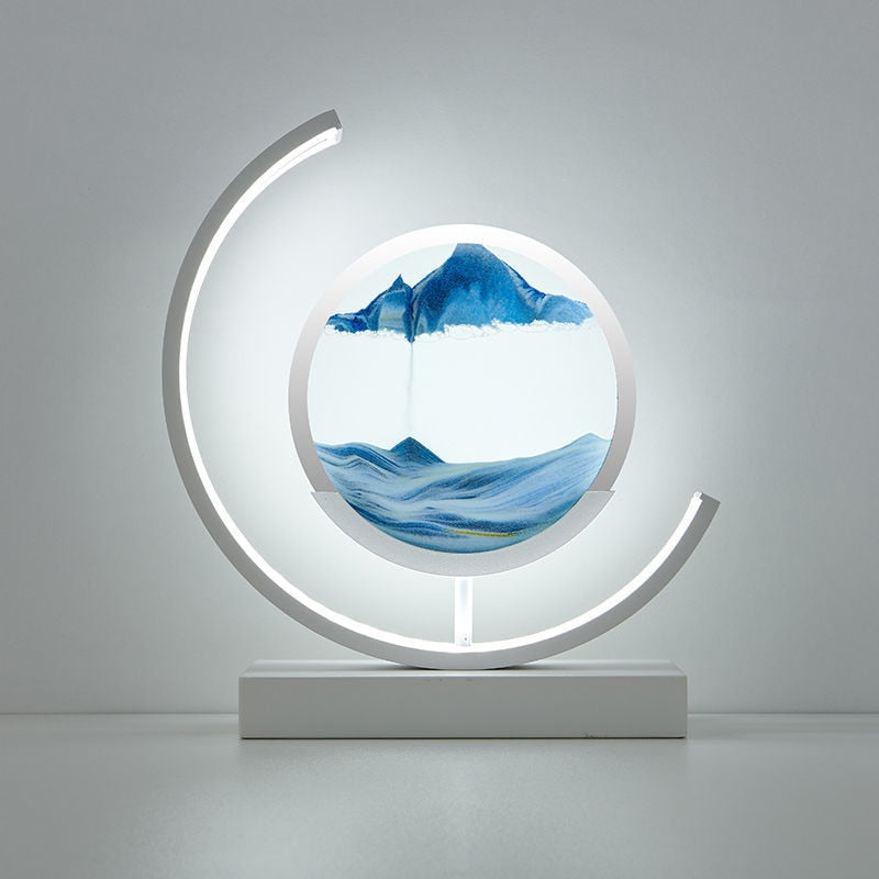 Table Lamp Moving Sand Landscape & Warm LED