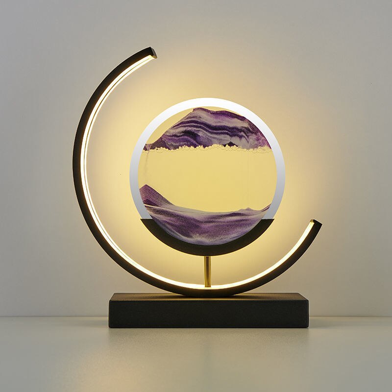 Table Lamp Moving Sand Landscape & Warm LED
