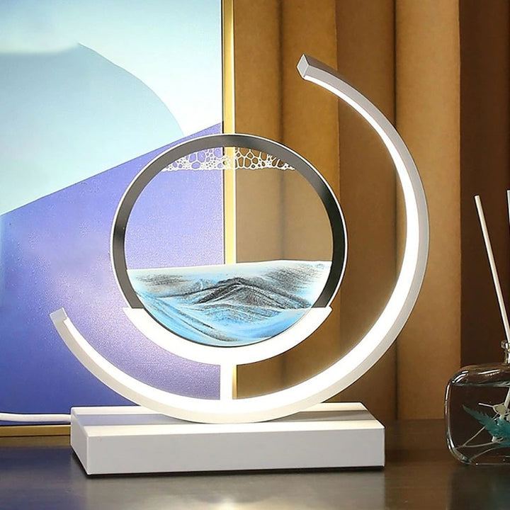 Table Lamp Moving Sand Landscape & Warm LED