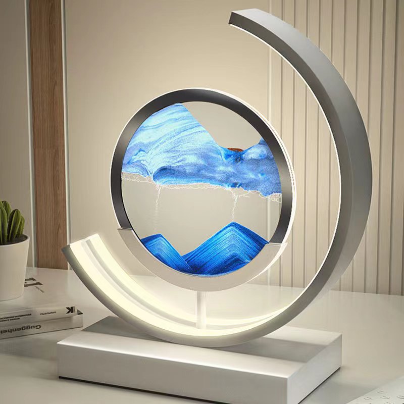 Table Lamp Moving Sand Landscape & Warm LED