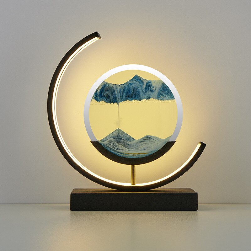 Table Lamp Moving Sand Landscape & Warm LED