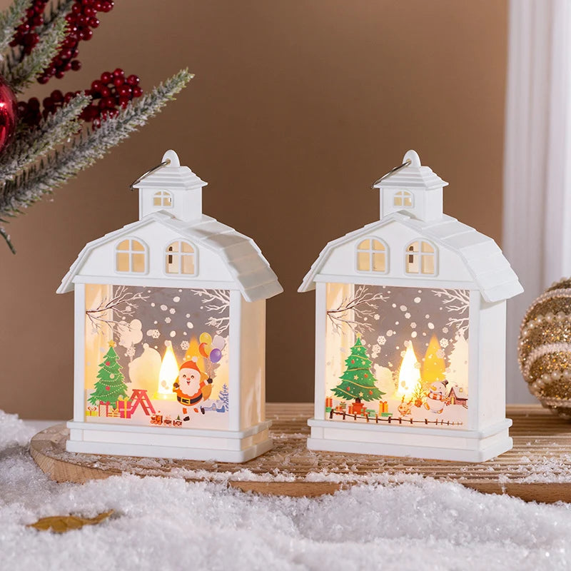 Table Lamp Moving Winter Scene & Warm White LED
