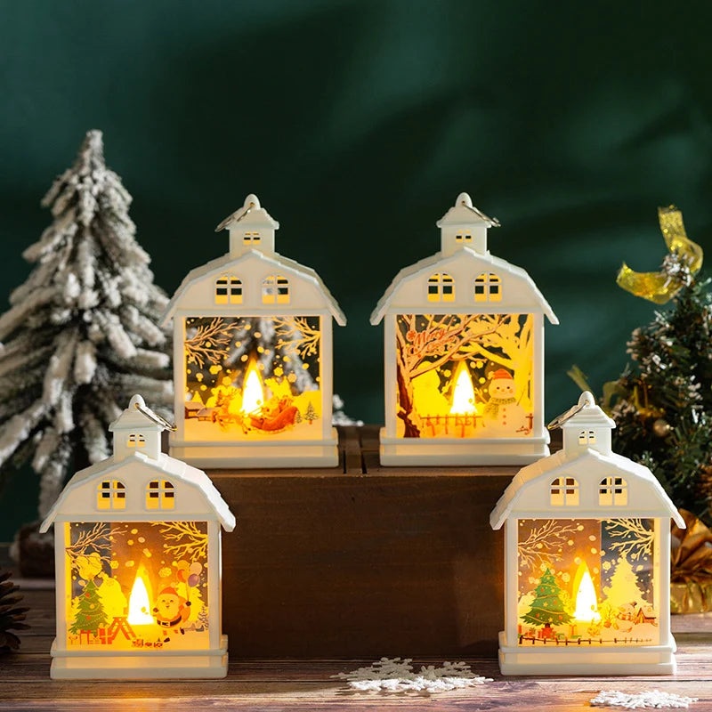 Table Lamp Moving Winter Scene & Warm White LED