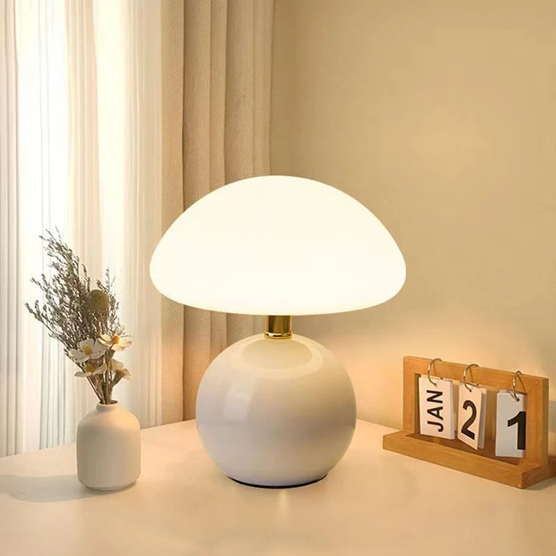 Table Lamp Mushroom Ceramic LED Three Temperature Settings