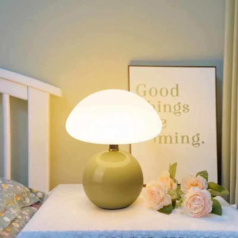 Table Lamp Mushroom Ceramic LED Three Temperature Settings