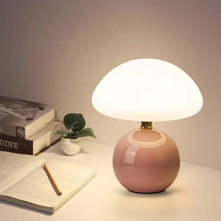 Table Lamp Mushroom Ceramic LED Three Temperature Settings