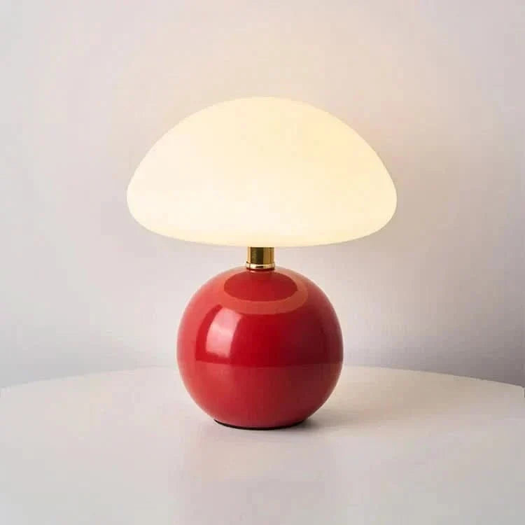 Table Lamp Mushroom Glass Integrated LED 3 Light Modes