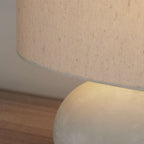 Table Lamp Oval Ceramic Base Cream Fabric Shade