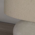 Table Lamp Oval Ceramic Base Cream Fabric Shade