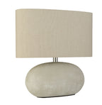 Table Lamp Oval Ceramic Base Cream Fabric Shade