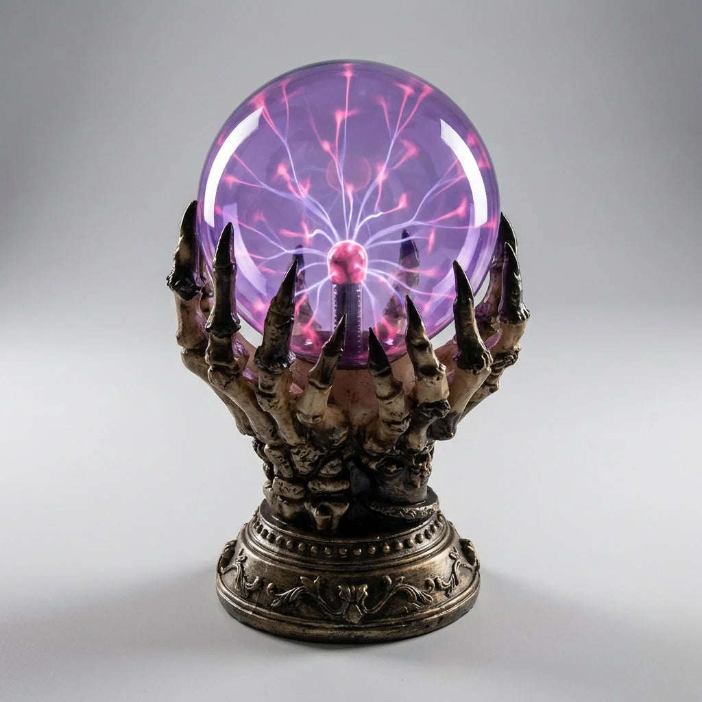 Table Lamp Plasma Globe Touch-Activated Resin Base