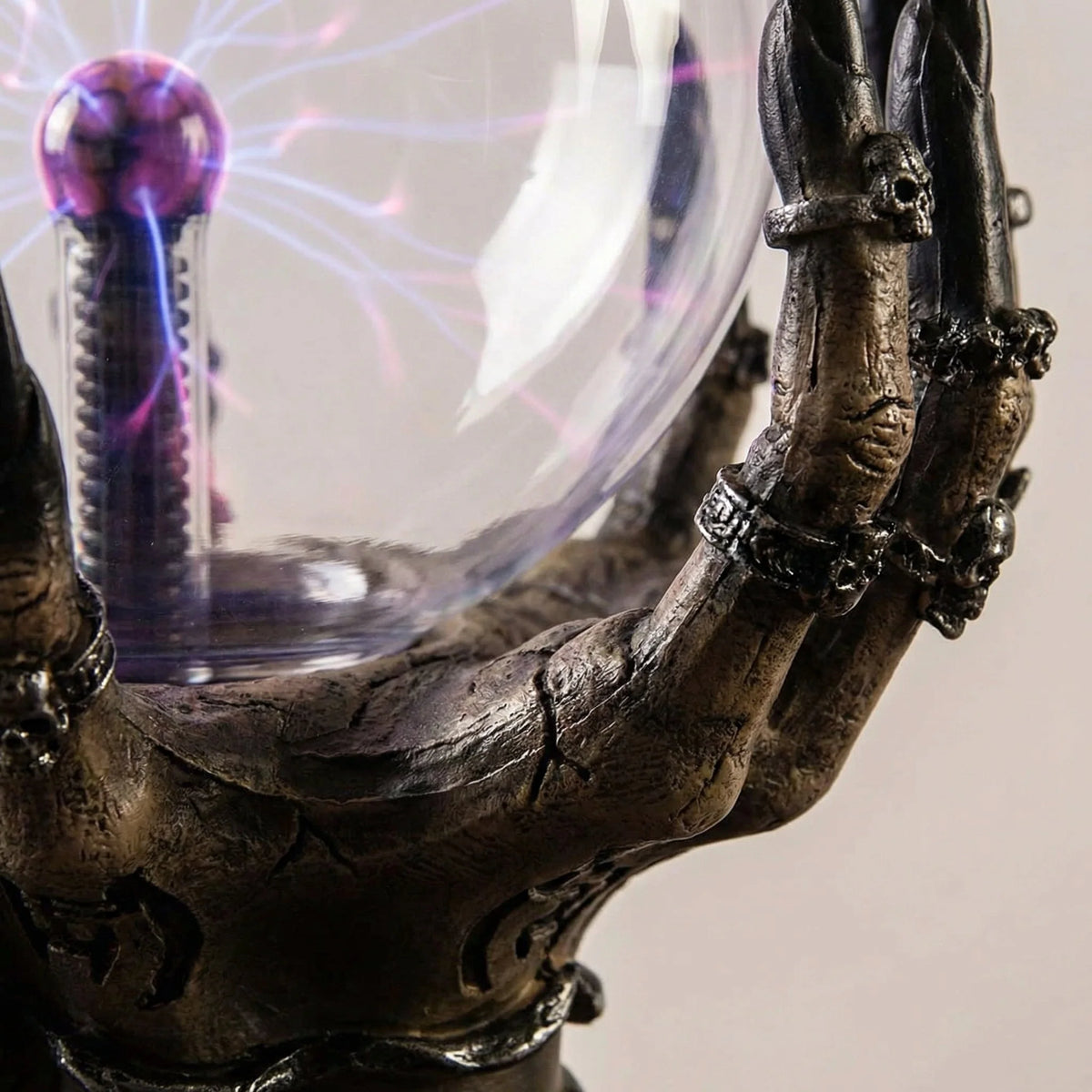 Table Lamp Plasma Globe Touch-Activated Resin Base