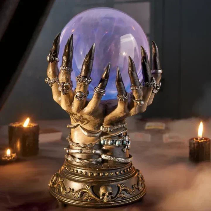 Table Lamp Plasma Globe Touch-Activated Resin Base